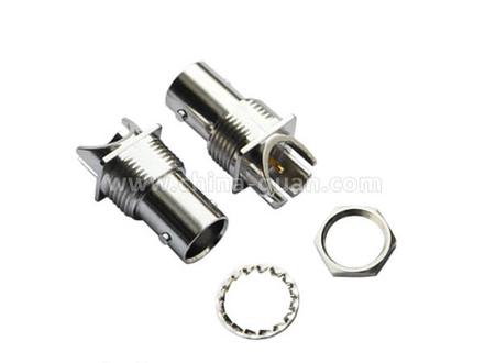 BNC female straight bulkhead connector, zinc alloy