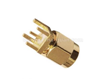 SMA female straight PCB mount solder connector