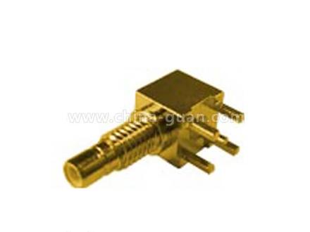 SMB female right-angle bulkhead connector