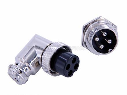 GX16 coaxial right-angle bulkhead connector, waterproof